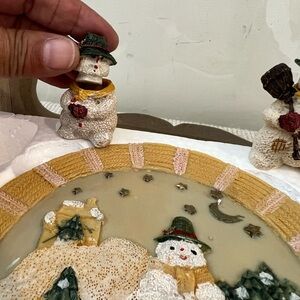 NIB Vintage Decorative Green and White Trinket Box